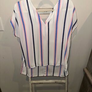 Striped V-Neck Blouse